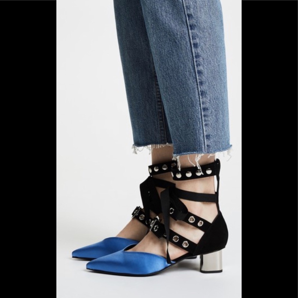 Blue Satin Self Pory - Picture 2 of 9